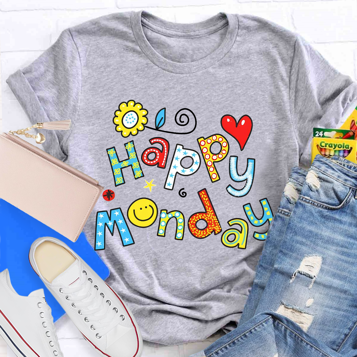 Personalized Day of the Week Happy Monday Funny Design T-Shirt