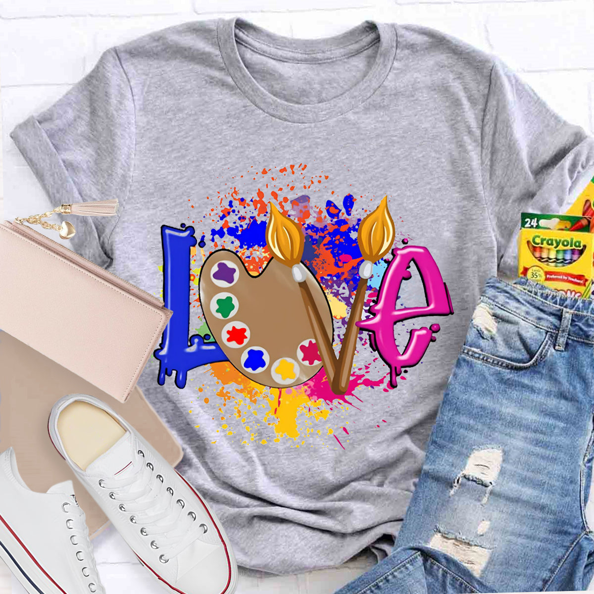 Love Art Color palette Teacher T-Shirt