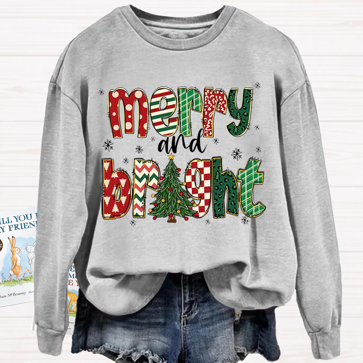 Merry And Bright Retro Christmas Sweatshirt