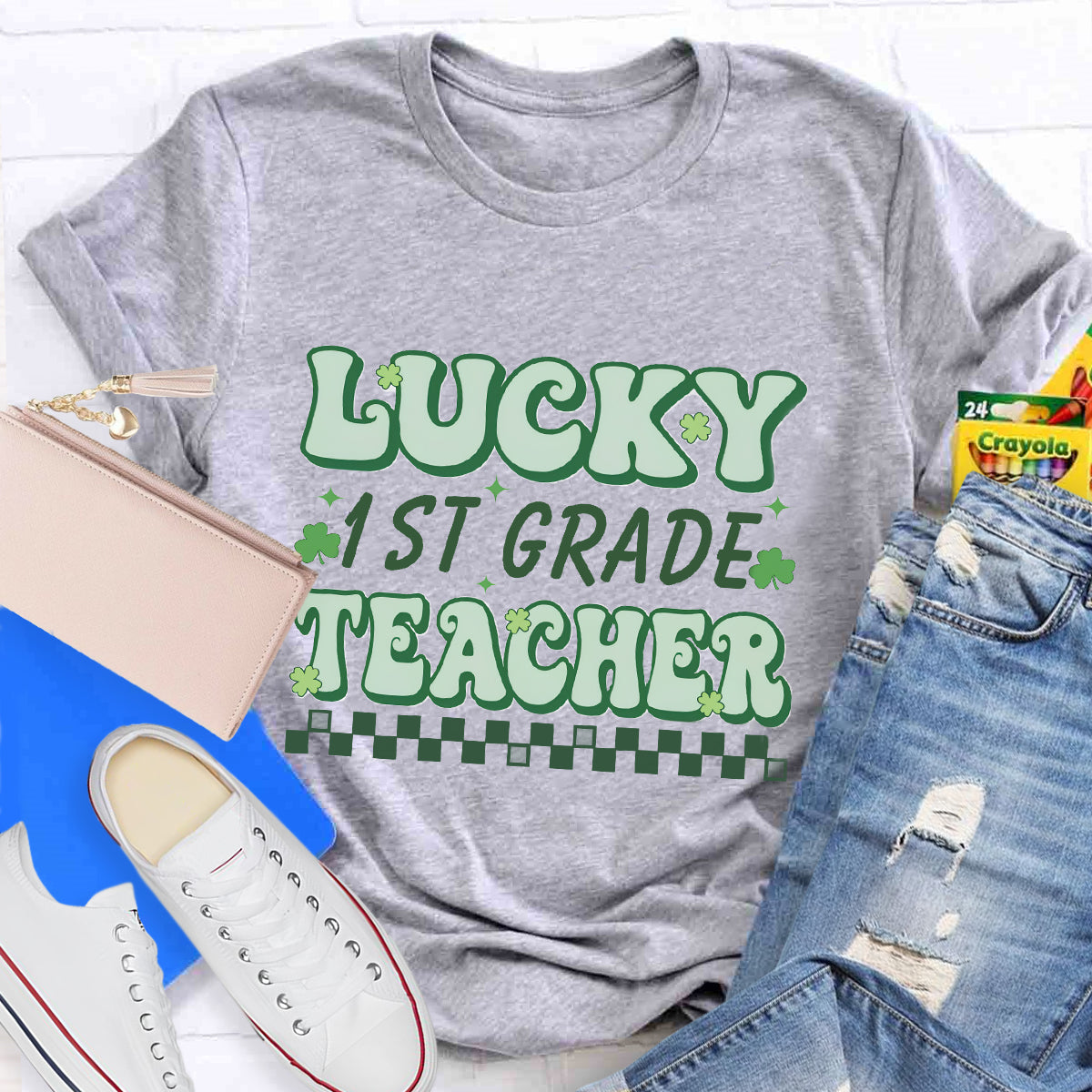 Personalized Grade Lucky Teacher T-Shirt