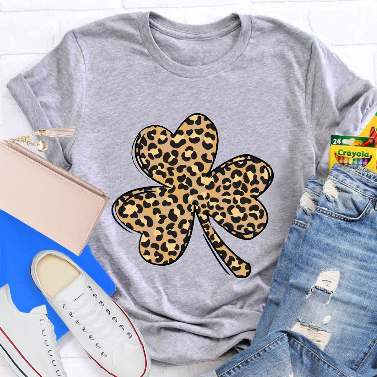 St. Patrick's Day Leopard Print Shamrock T-Shirt