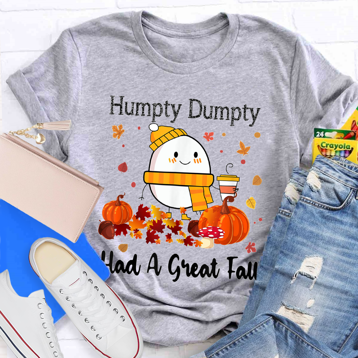 Humpty Happy Autumn Happy Fall Pumpkin T-Shirt