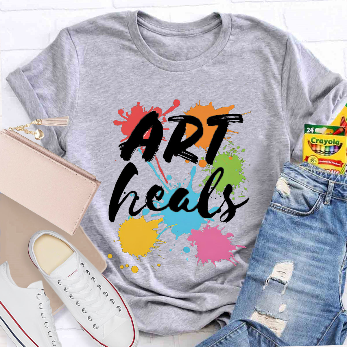 Art Heals Teacher T-Shirt