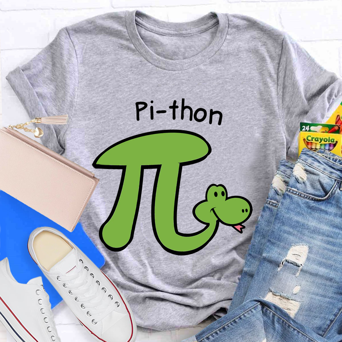 Pi-thon - Animal Pun Math Teacher T-Shirt