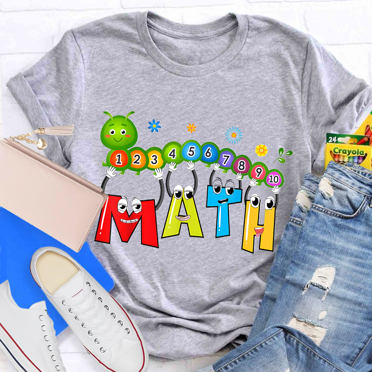 Caterpillar Math Day Number Math Teacher T-Shirt