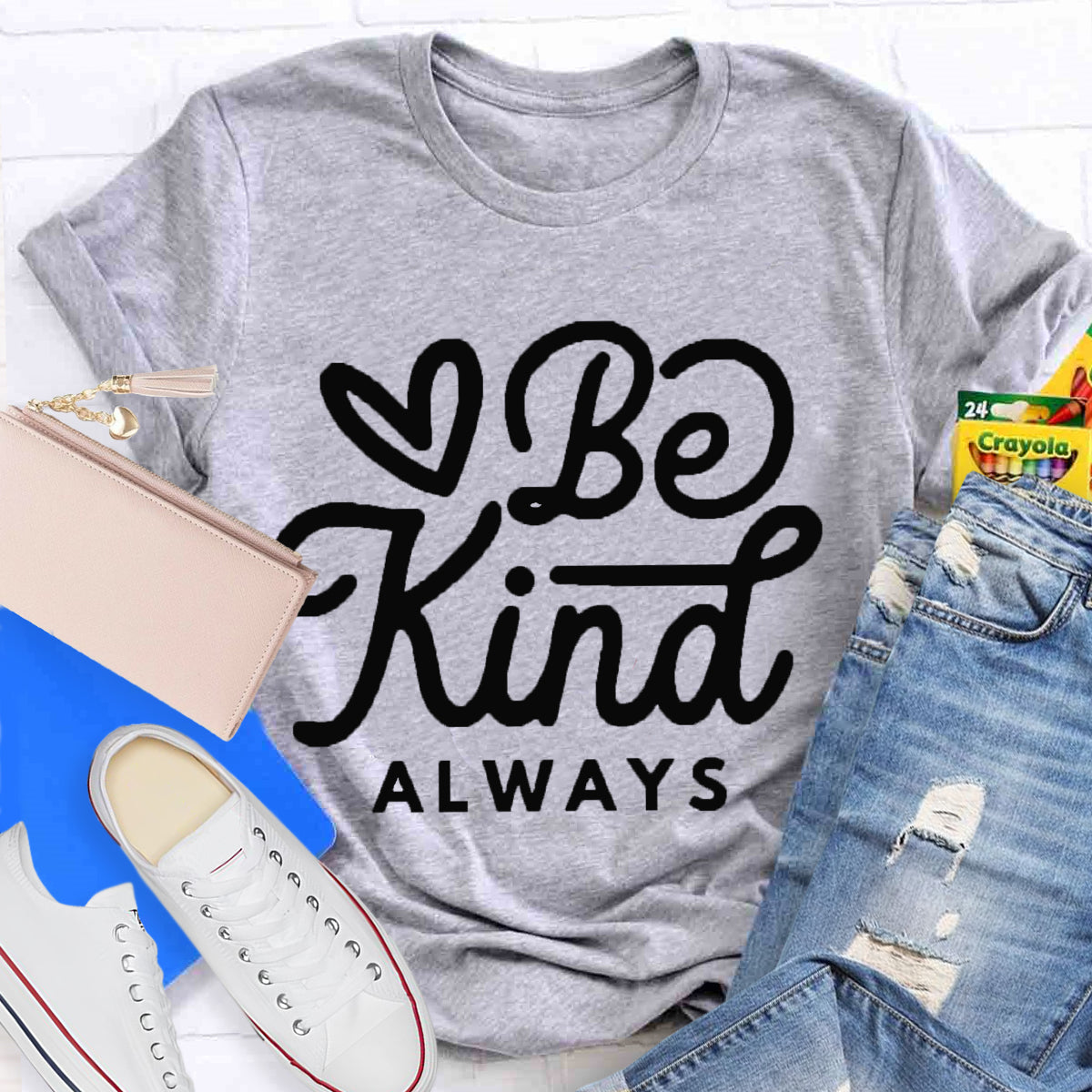 Be Kind Always Heart Printed T-Shirt