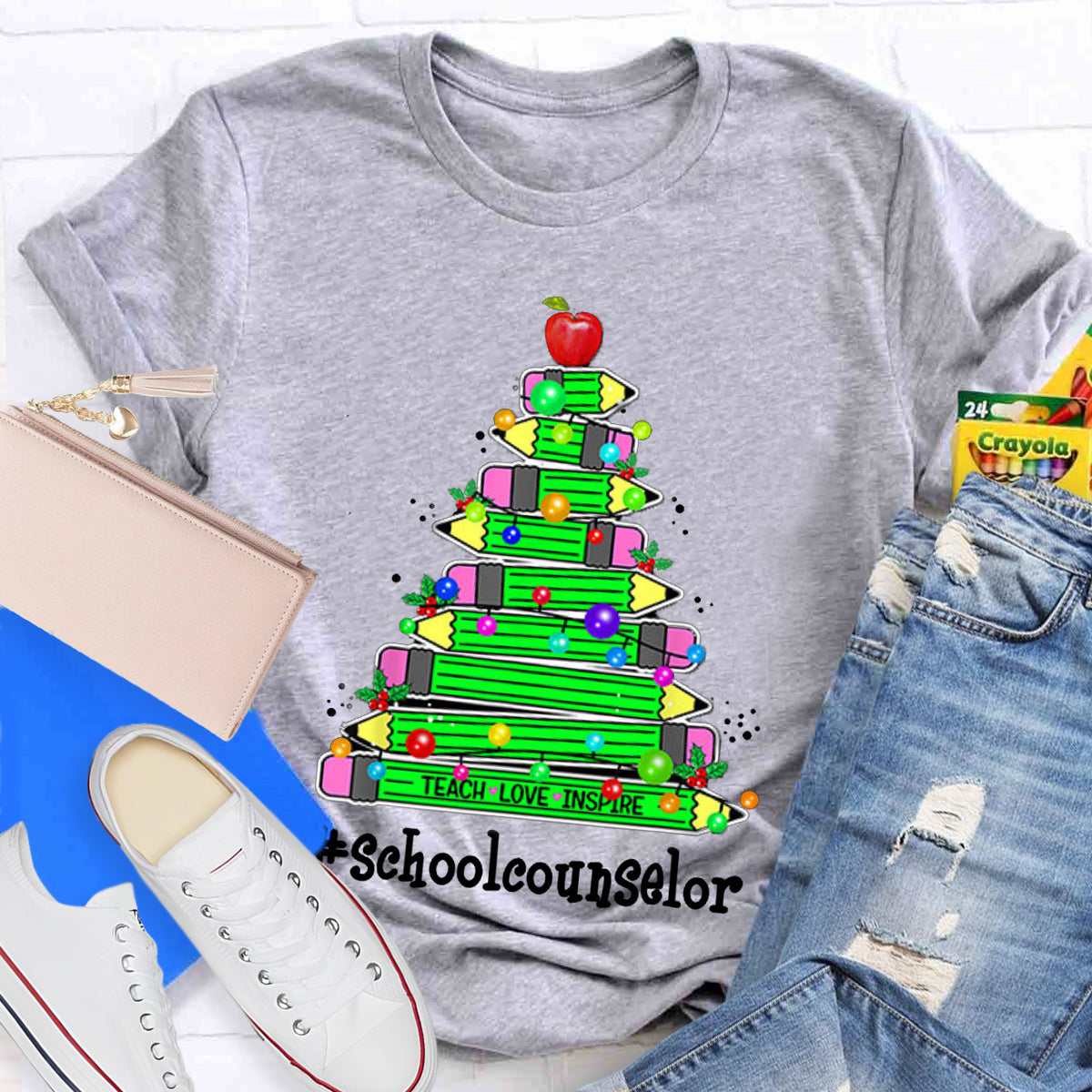 Personalized Position Of School Pencil Tree Teacher T-Shirt