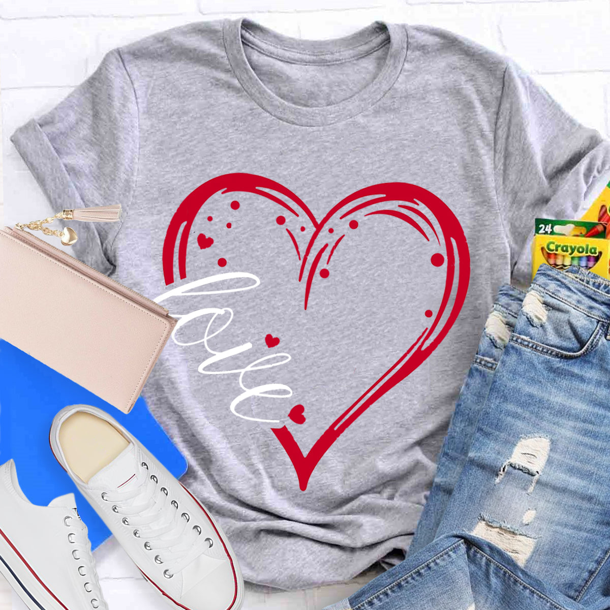 Valentines Day Heart Teacher T-Shirt