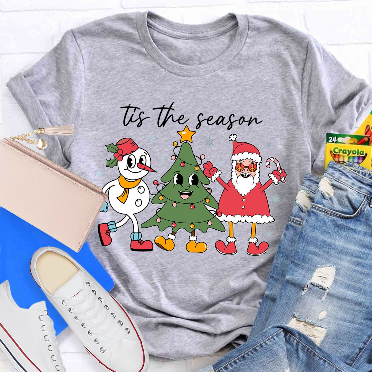 Tis the Season Santa Claus Teacher T-Shirt