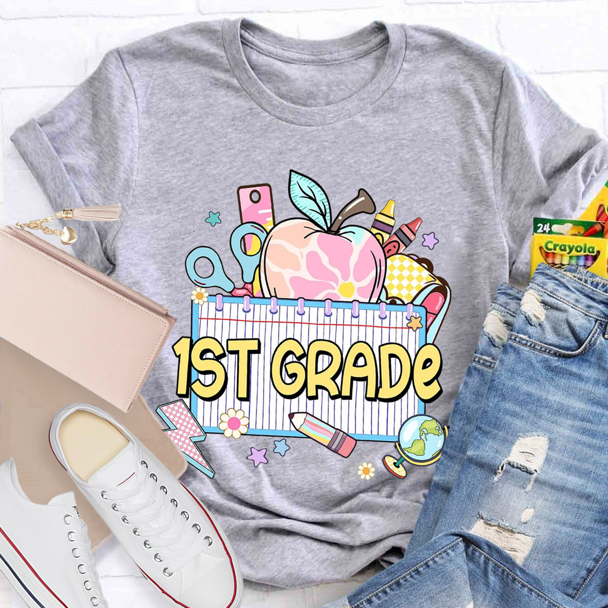Personalized Grade Teacher Books Apple T-Shirt