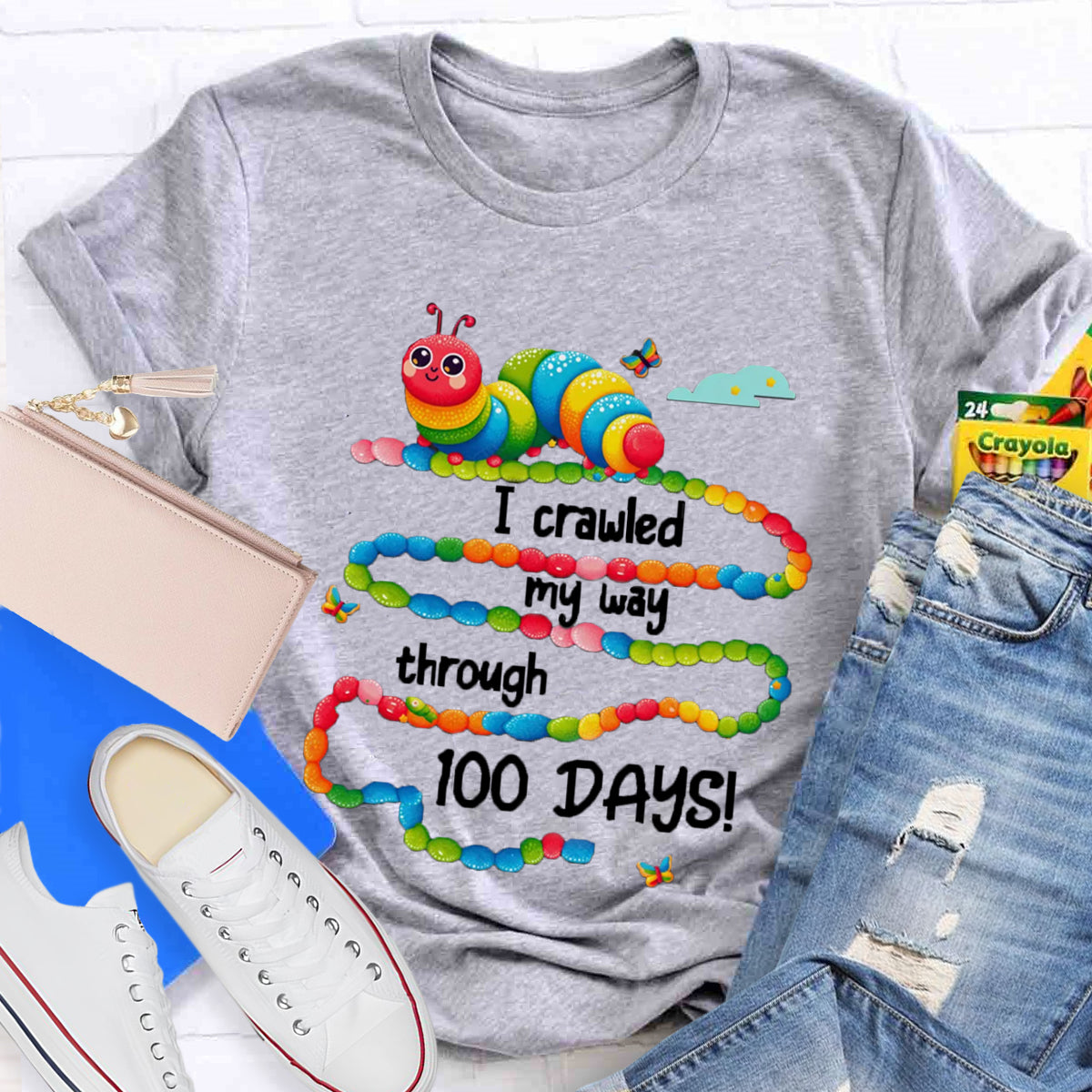 I Crawled My Way Through 100 Days T-Shirt