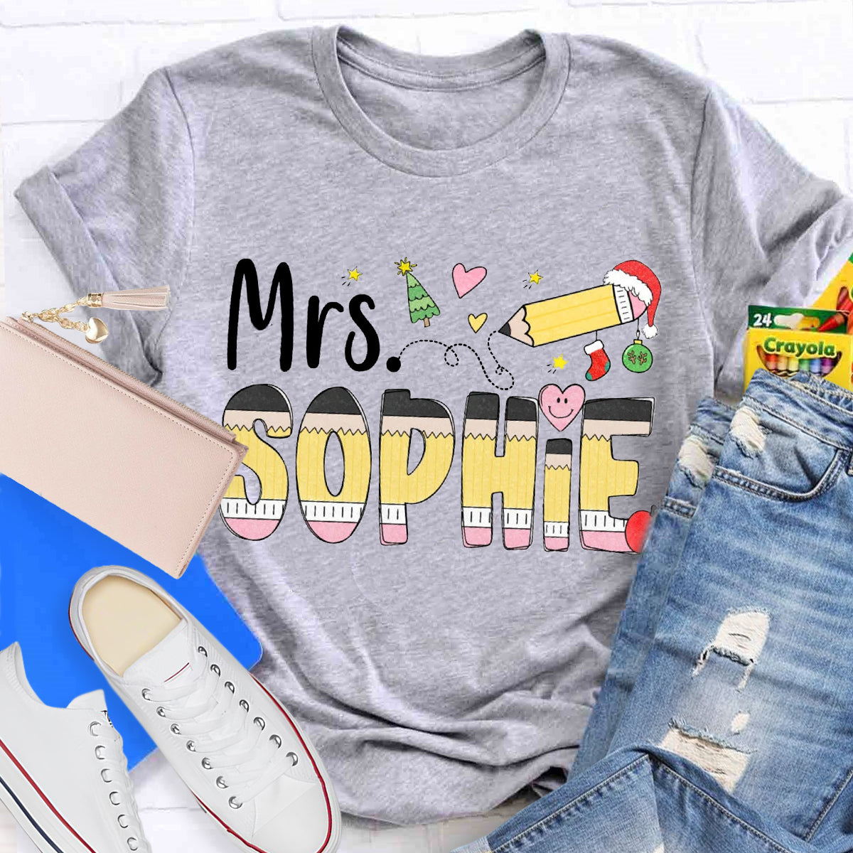 Personalized Christmas Name Sophie Teacher T-Shirt