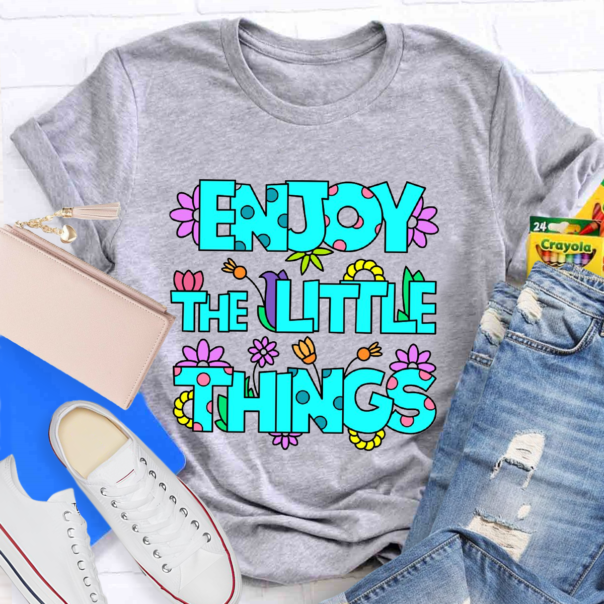 Enjoy The Little Things Cute Letters T-Shirt