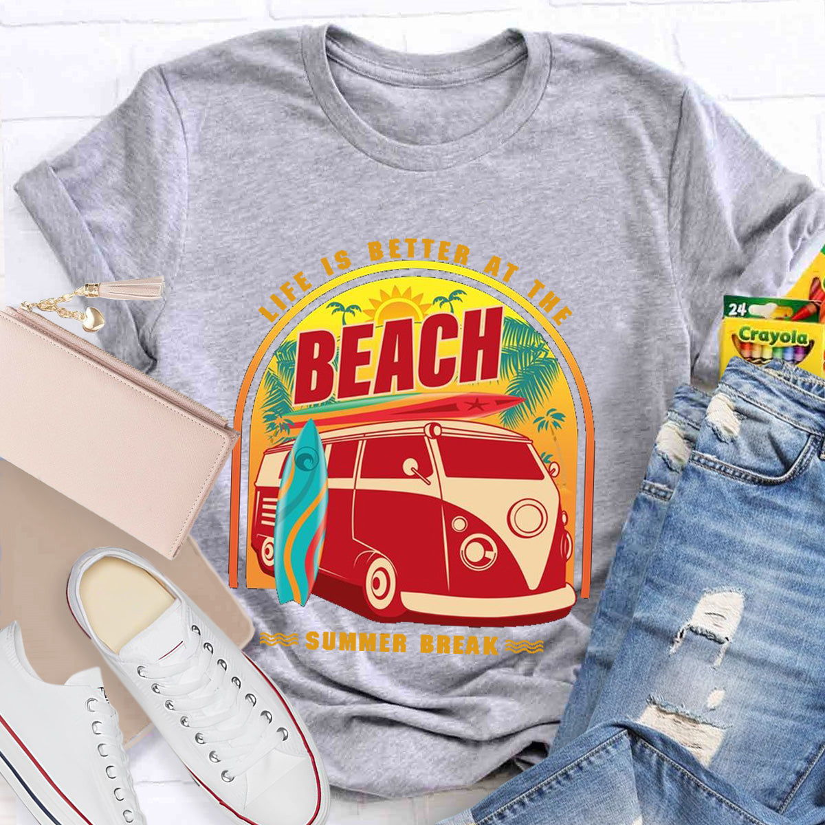 Life Is Better At The Beach Teacher T-Shirt