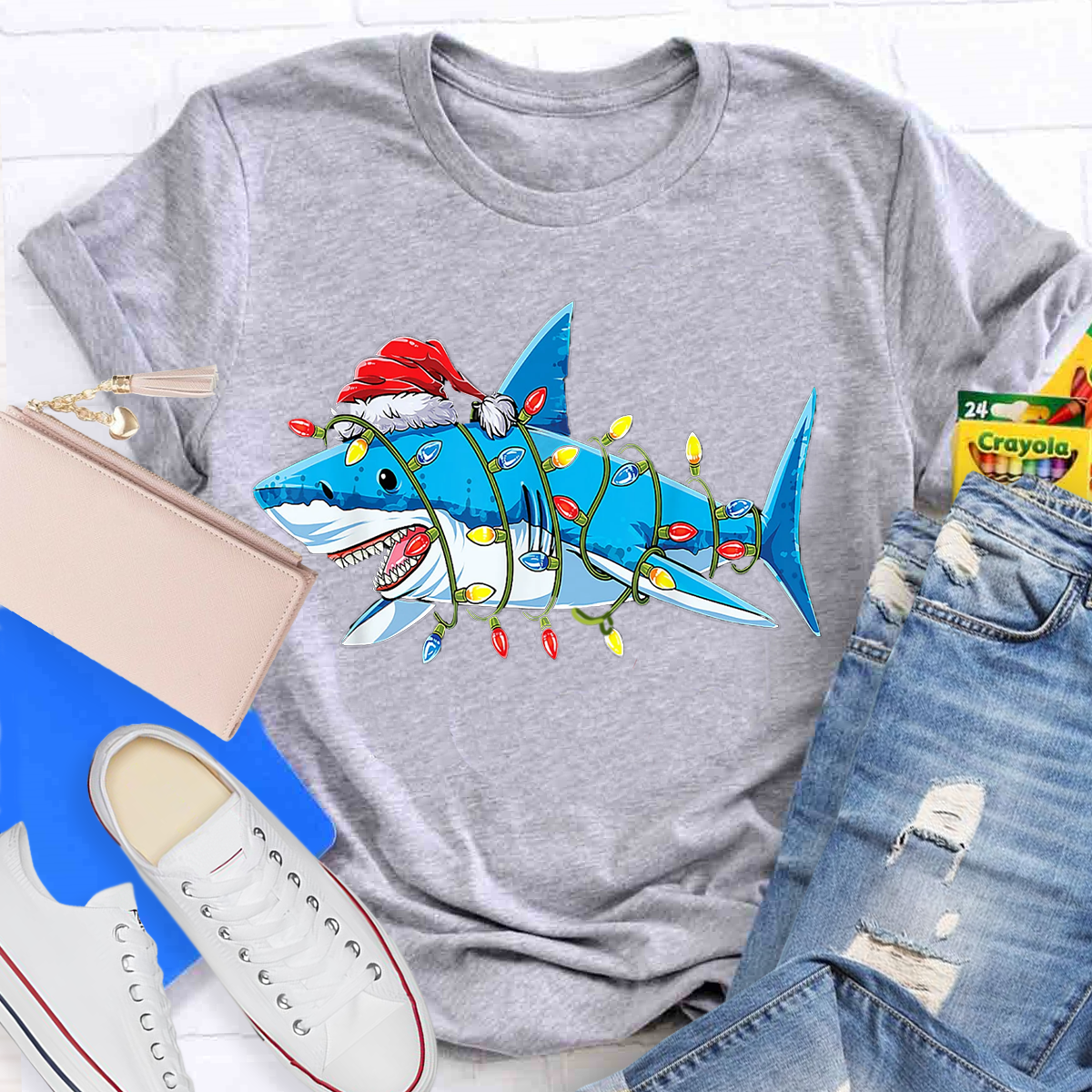 Christmas Shark Lights T-Shirt