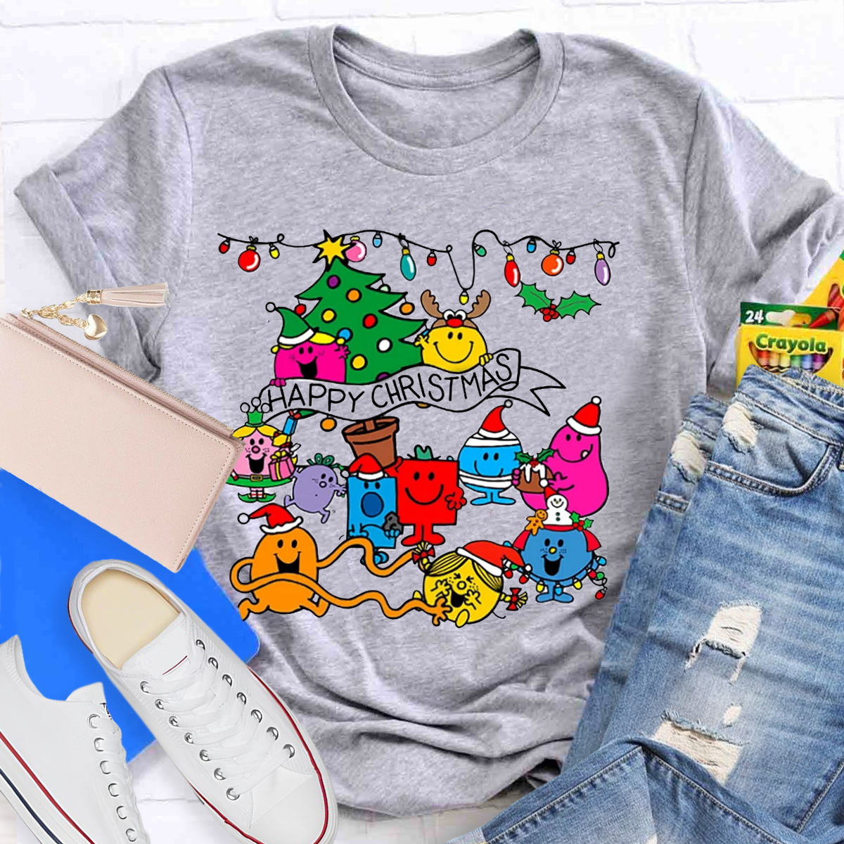 Little Miss characters Happy Christmas Teacher T-Shirt