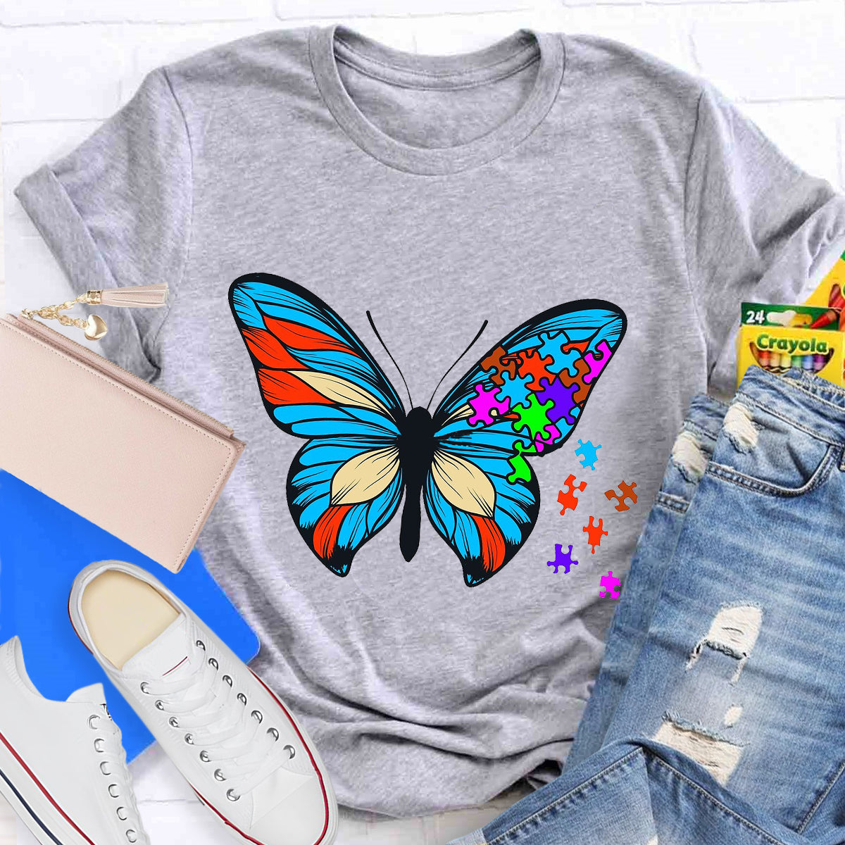 Butterfly Autism Awareness Day Promoting Love And Acceptance T-Shirt