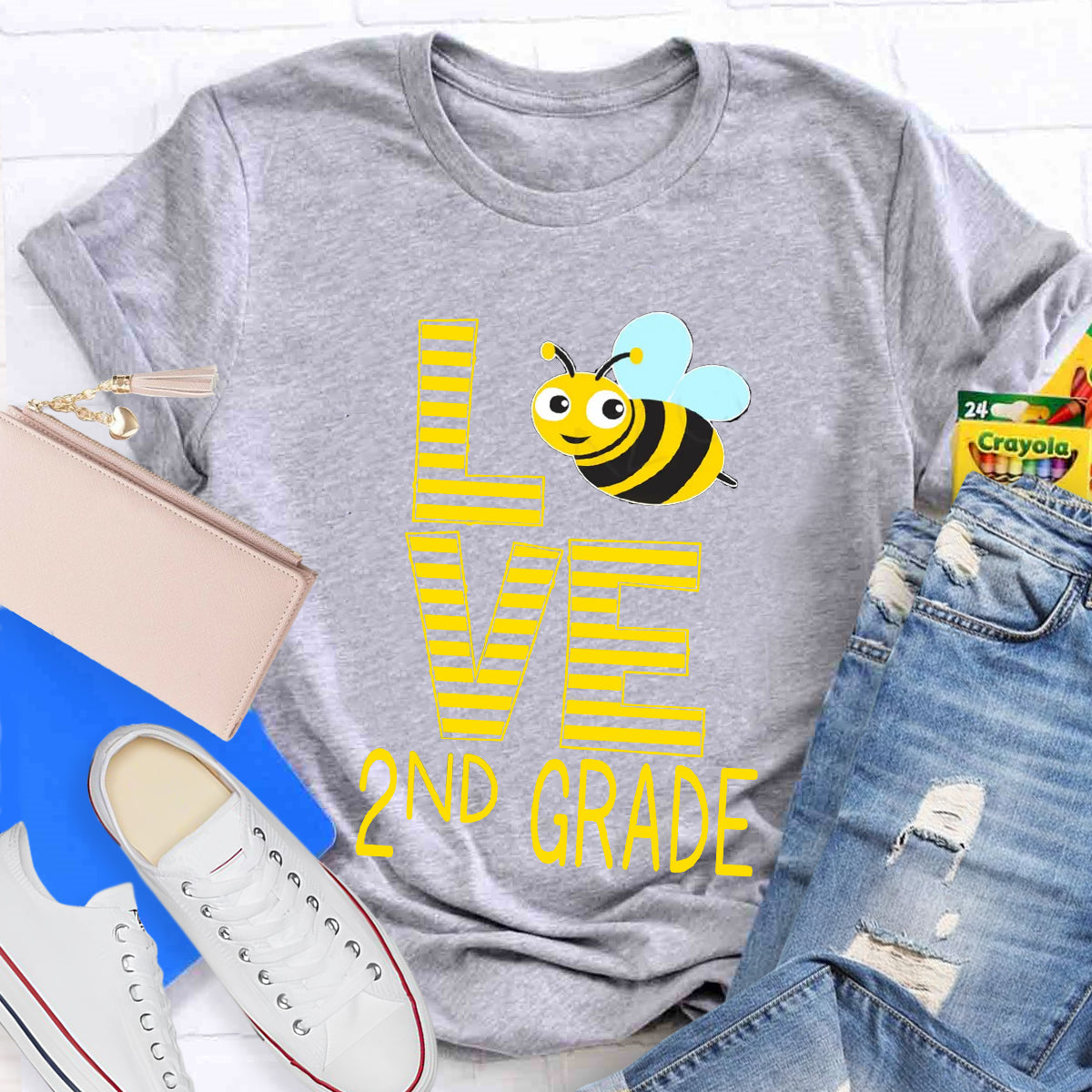 Personalized Grade Bee Love Teacher T-Shirt