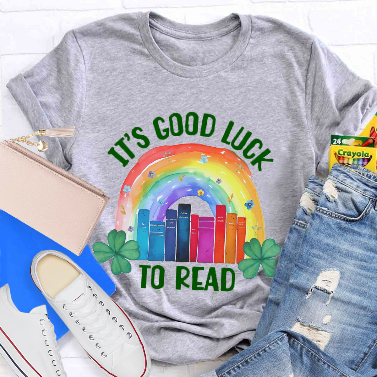 It's Good Lucky To Read Rainbow Shamrock T-Shirt