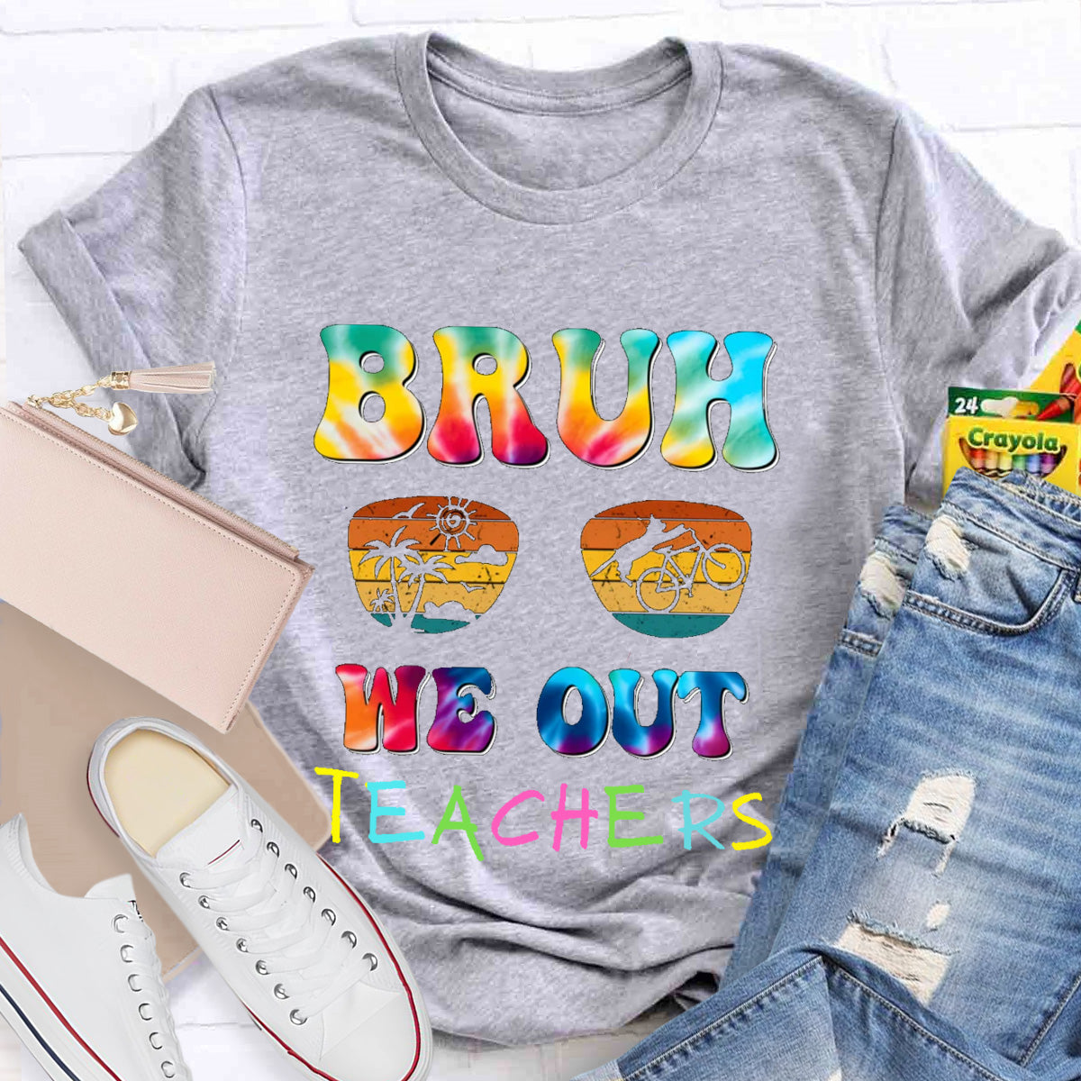 Bruh We Out Sunny Teacher T-Shirt