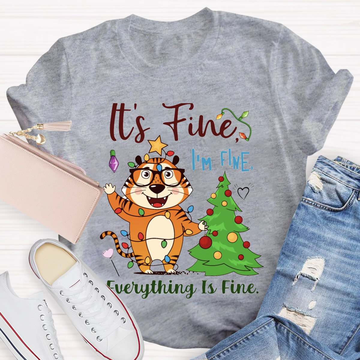 It's Fine I'm Fine Everything Is Fine Teacher T-Shirt