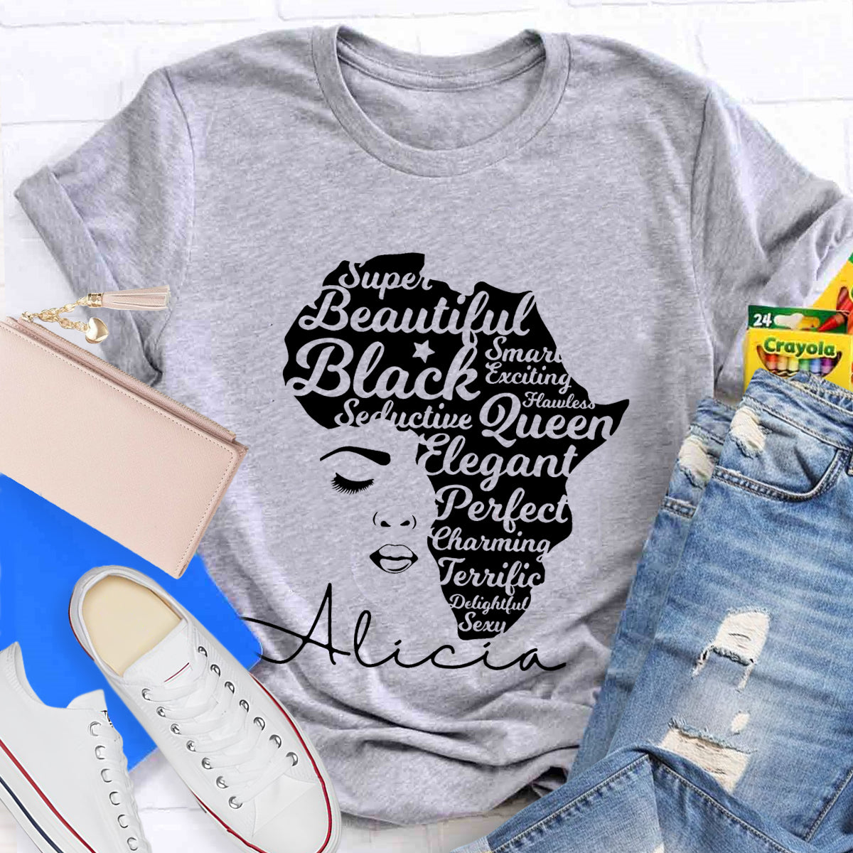 Personalized Name Beautiful Queen T-Shirt