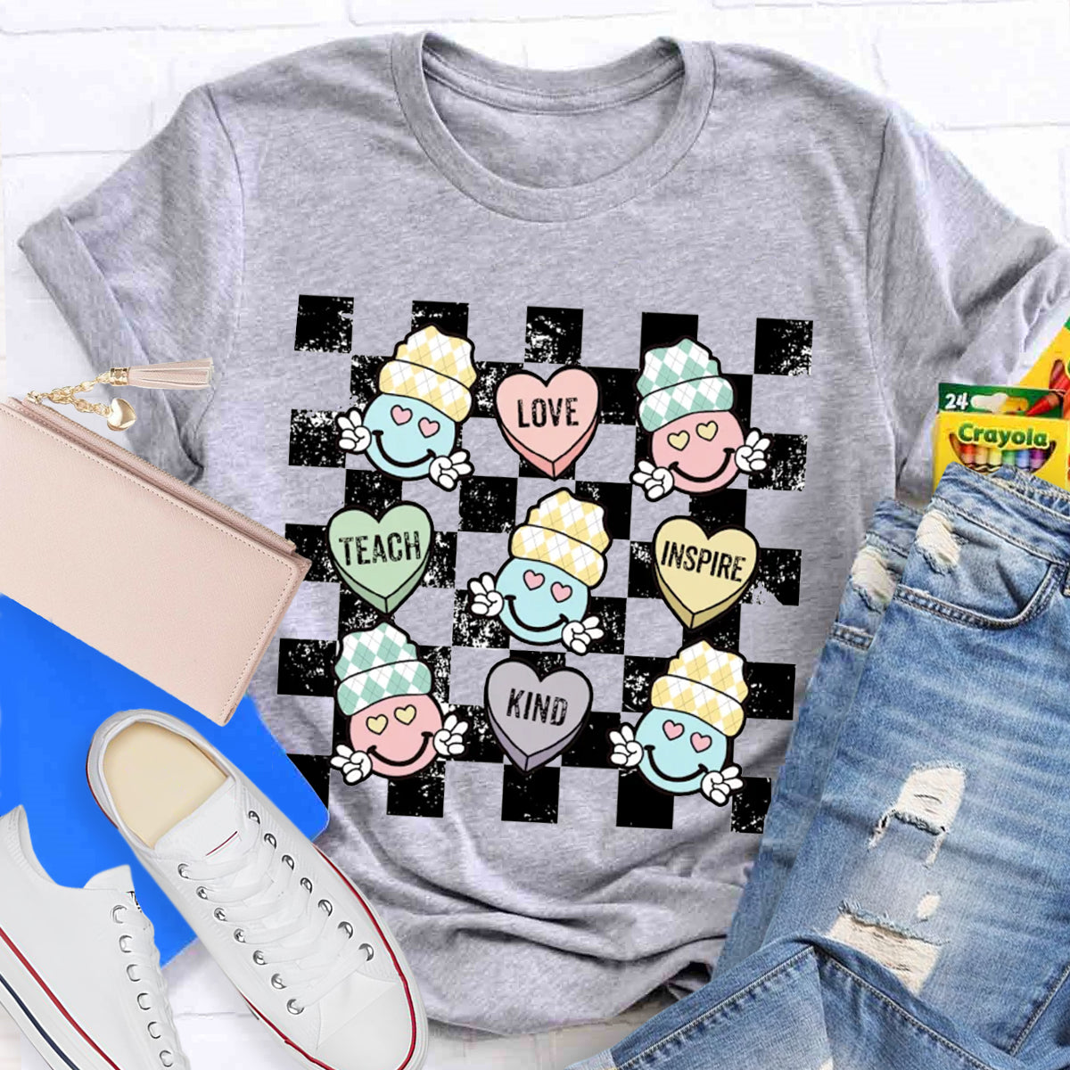 Teacher Conversation Hearts Valentines Day T-Shirt