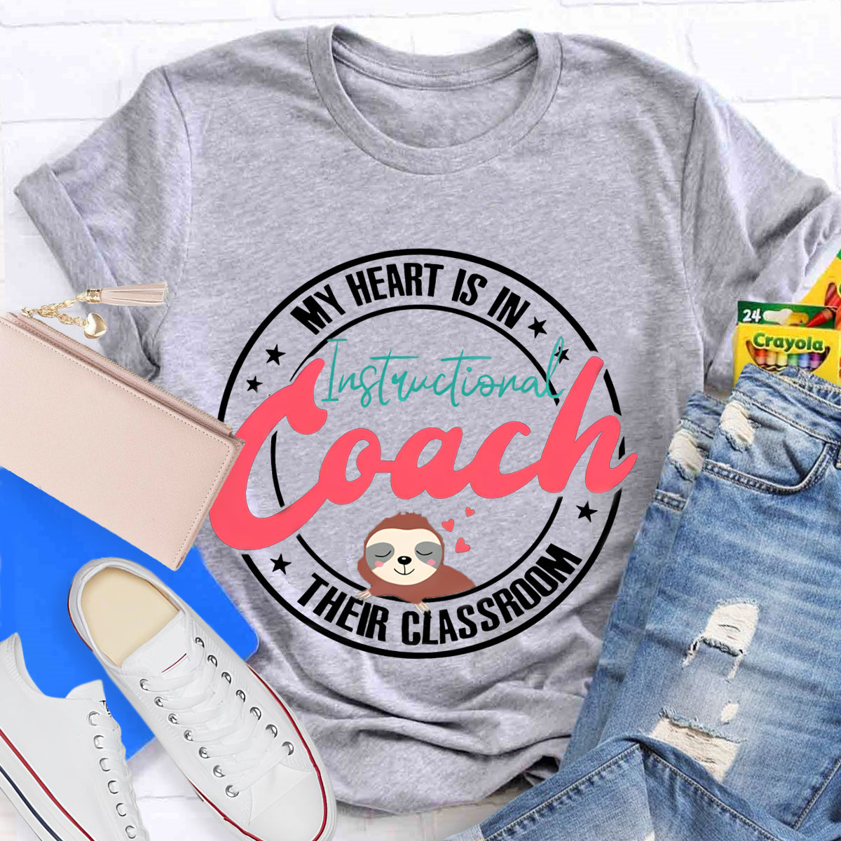 My Heart Is In Their Classroom Instructional Coach Teacher T-Shirt