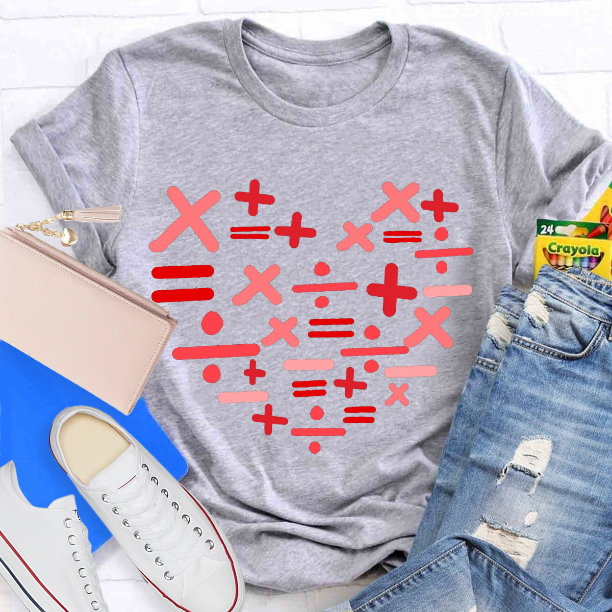 Add Subtract Multiply And Divide Heart Teacher T-Shirt