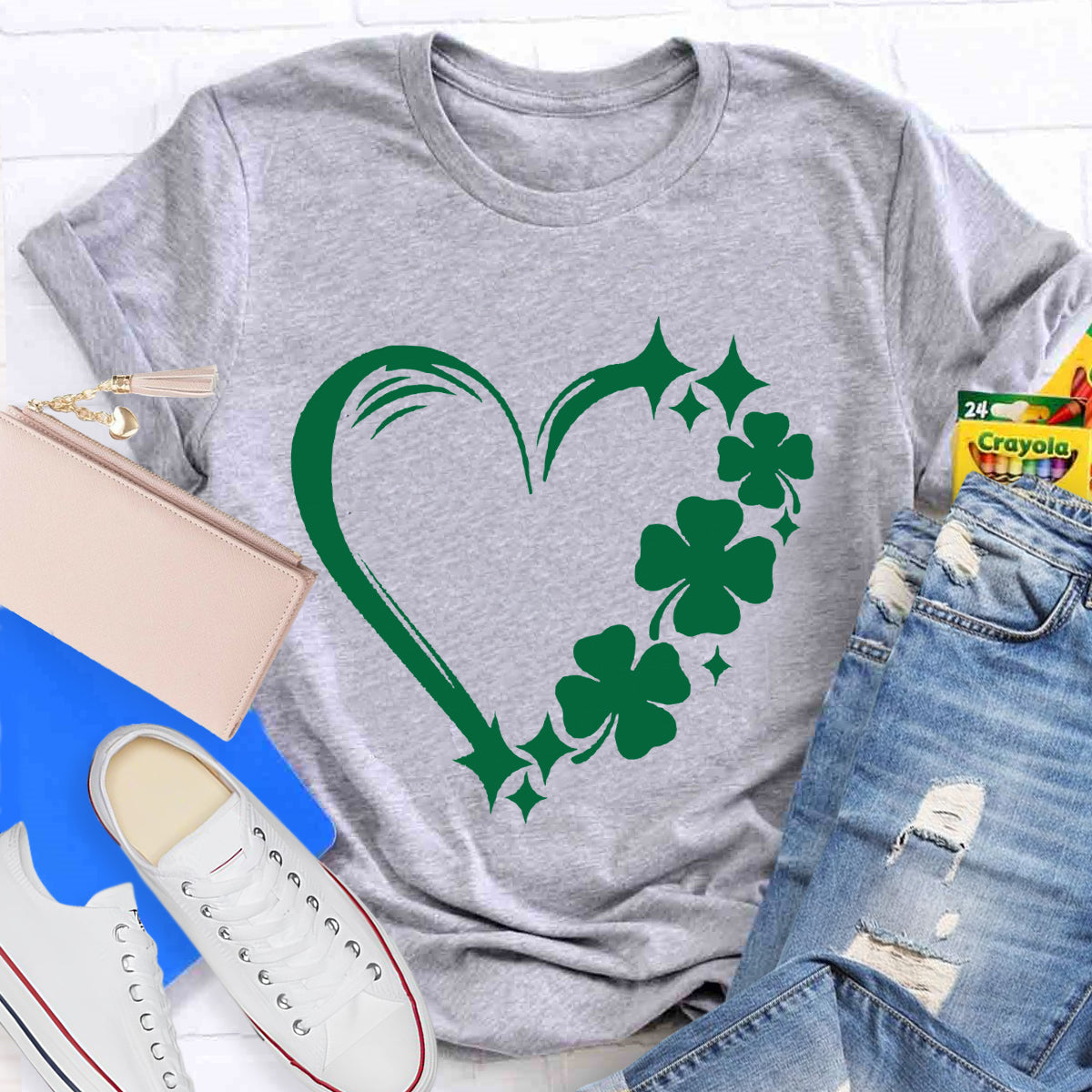 Shamrock Clover Heart T-Shirt