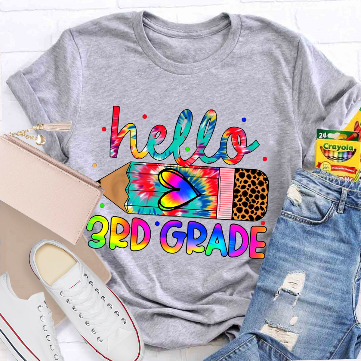 Personalized Grade Hello 3rd Grade Teacher T-Shirt