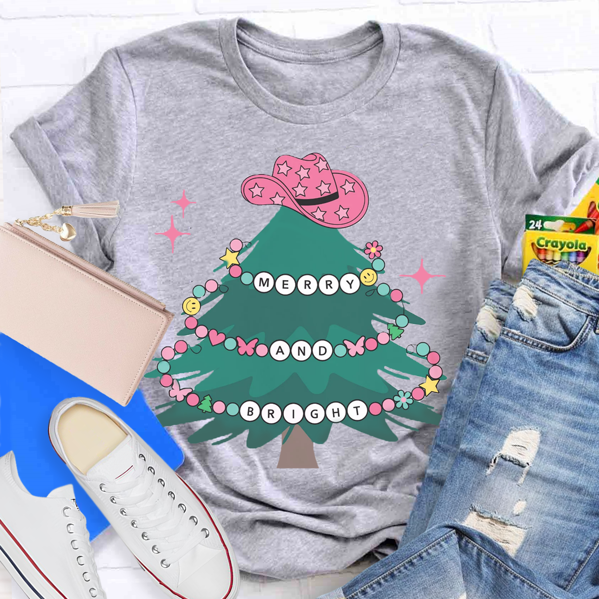 Merry And Bright Teacher T-Shirt