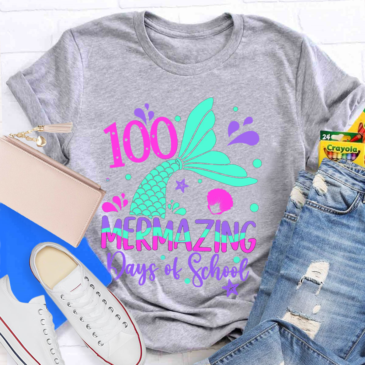 100 Mermazing Days Of School T-Shirt