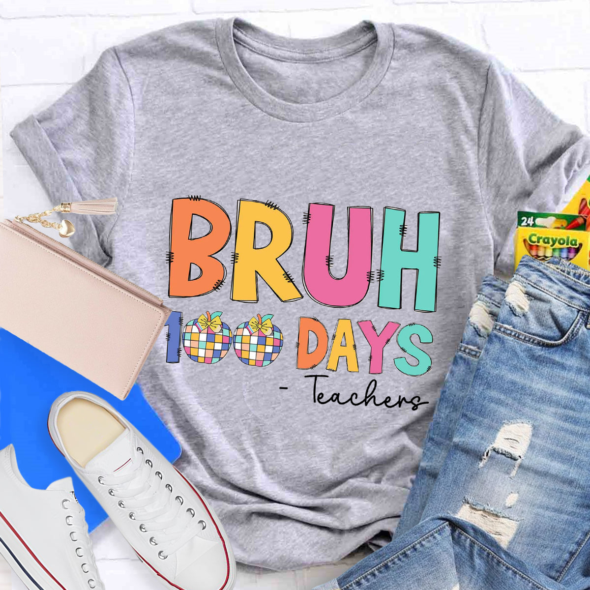 Personalized Text Bruh 100 Days T-shirt