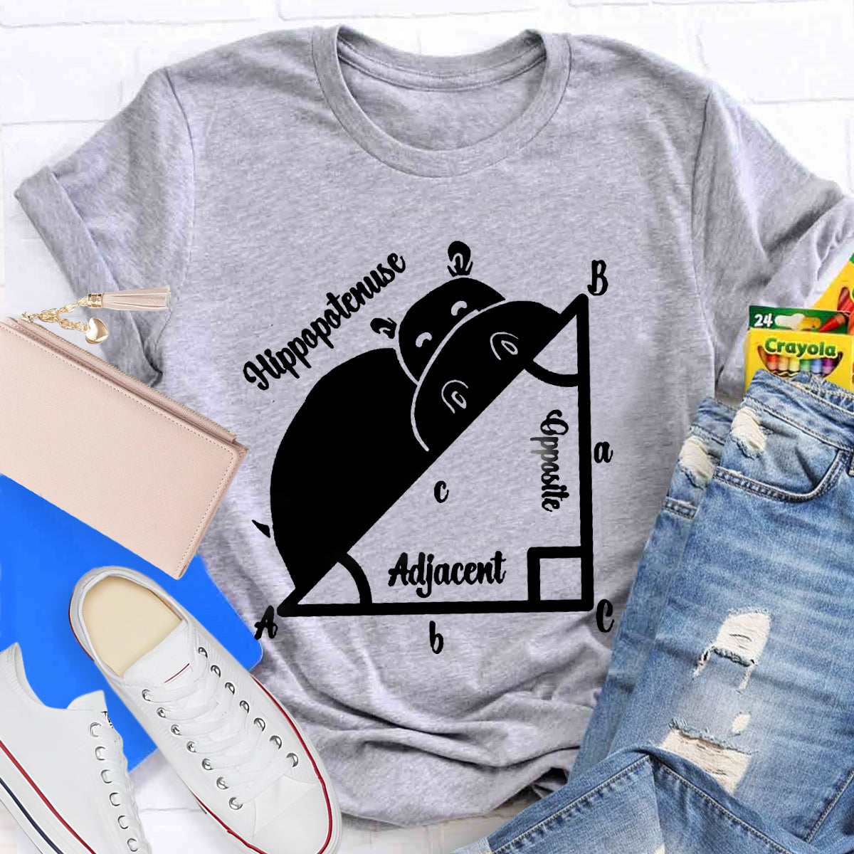 Hippo Hippotenuse Angle Function Teacher Shirt