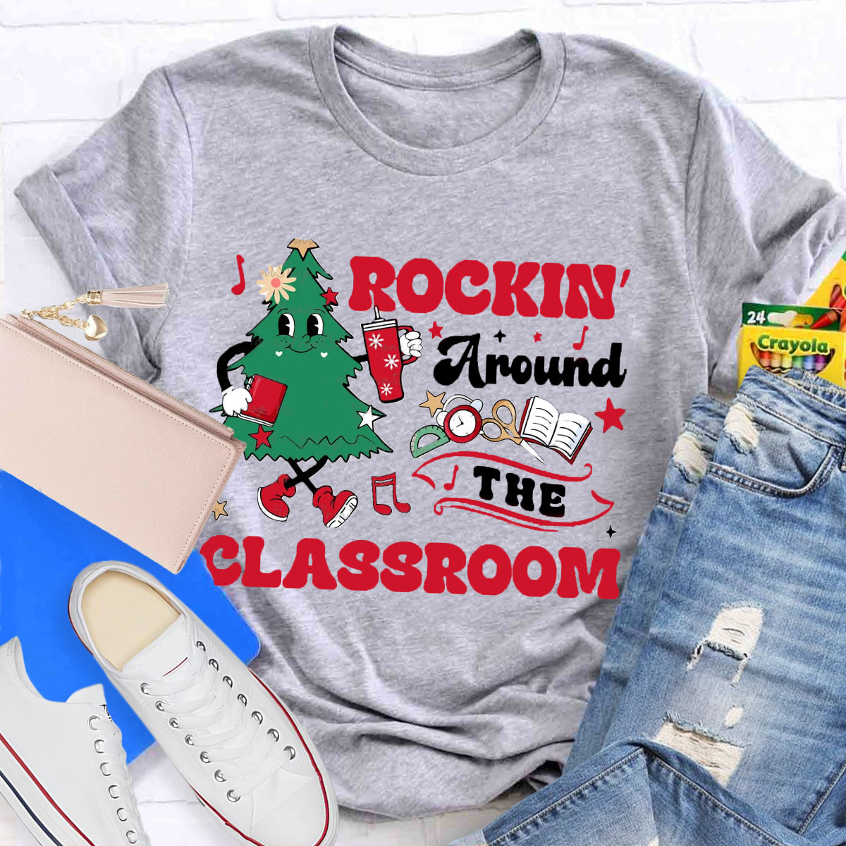 Rockin' Around The Classroom Christmas Tree T-Shirt