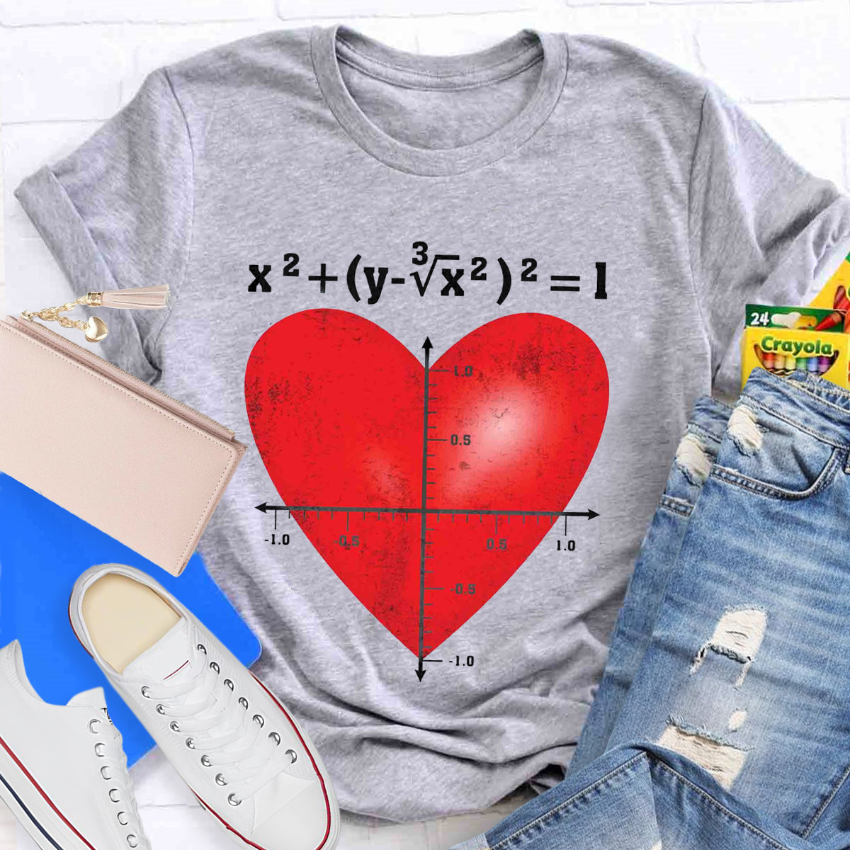 Heart Equation Math Teacher T-Shirt