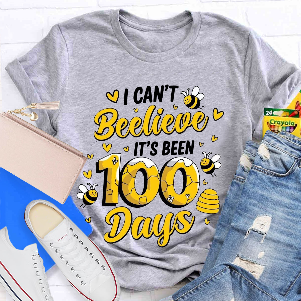 I Can't Believe It's Been 100 Days Cute Bees T-Shirt