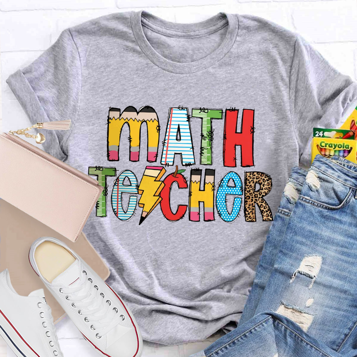 Personalized Subject Pencil Leopard T-Shirt