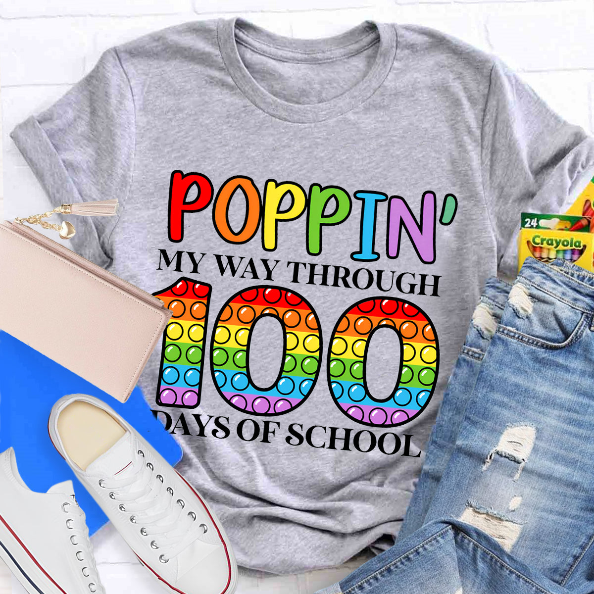 Poppin' My Way Through 100 Days Of School T-Shirt