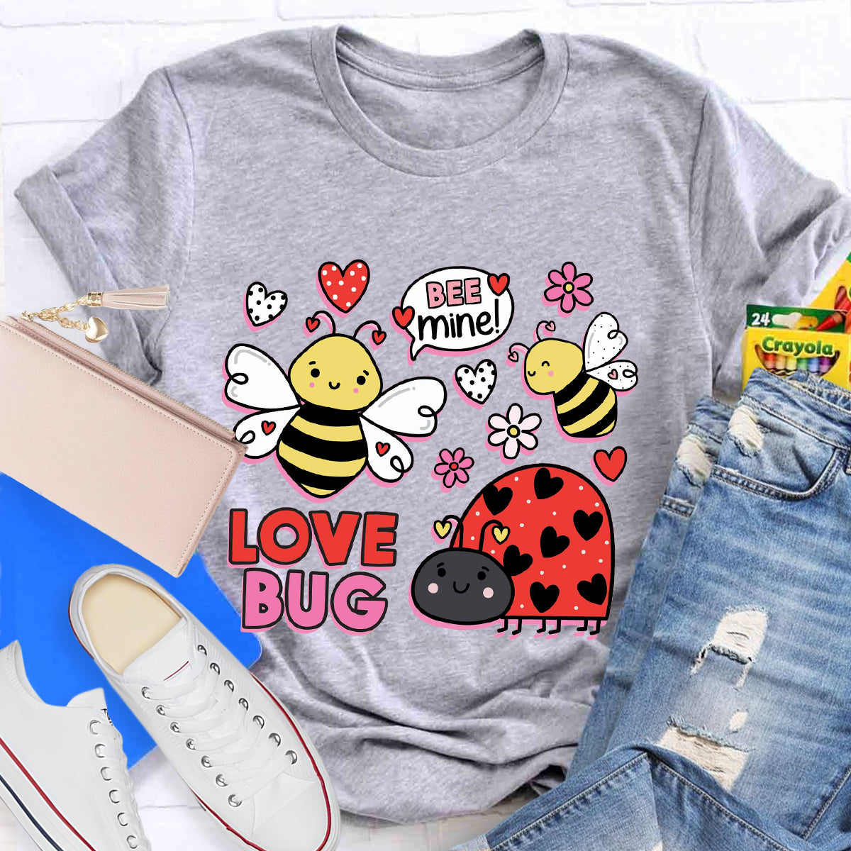 Bee Mine Love Bug Teacher T-Shirt