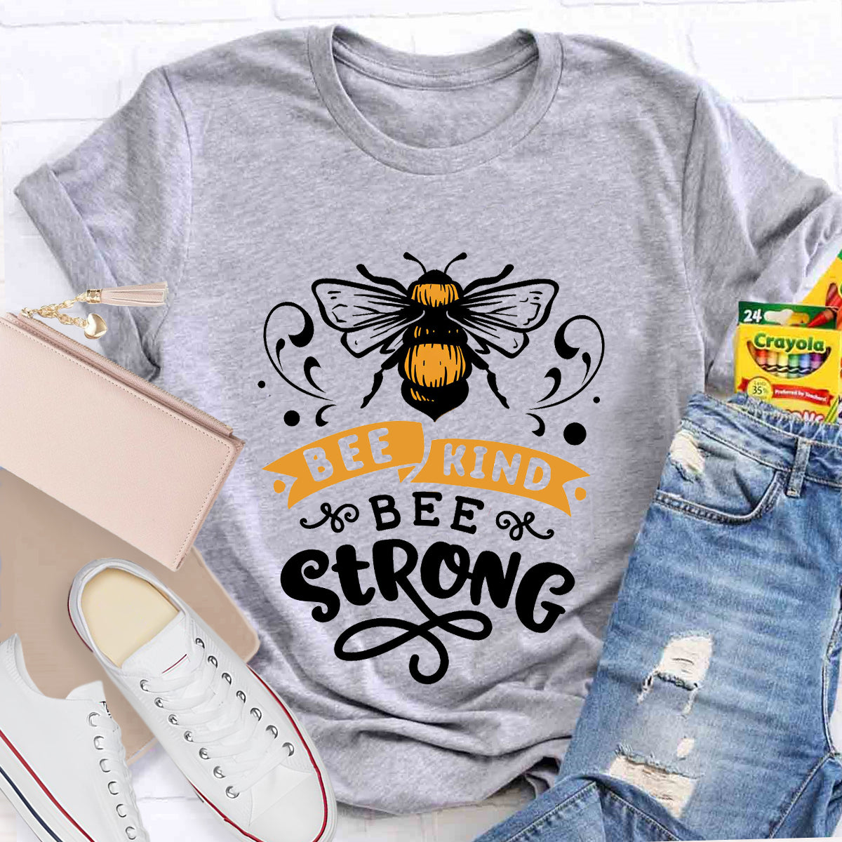 Bee Kind Bee Strong Teacher T-Shirt