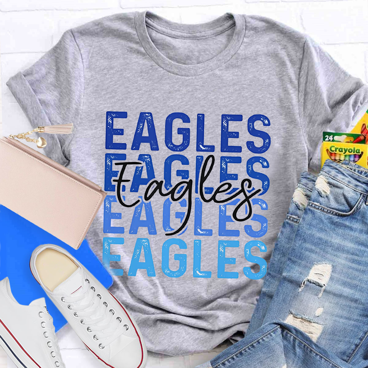 Personalized School Mascot Eagles Teacher T-Shirt