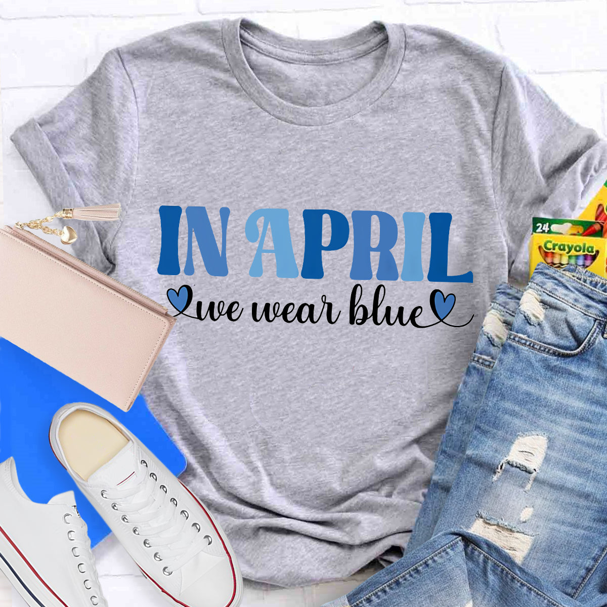 In April We Wear Blue Heart T-Shirt