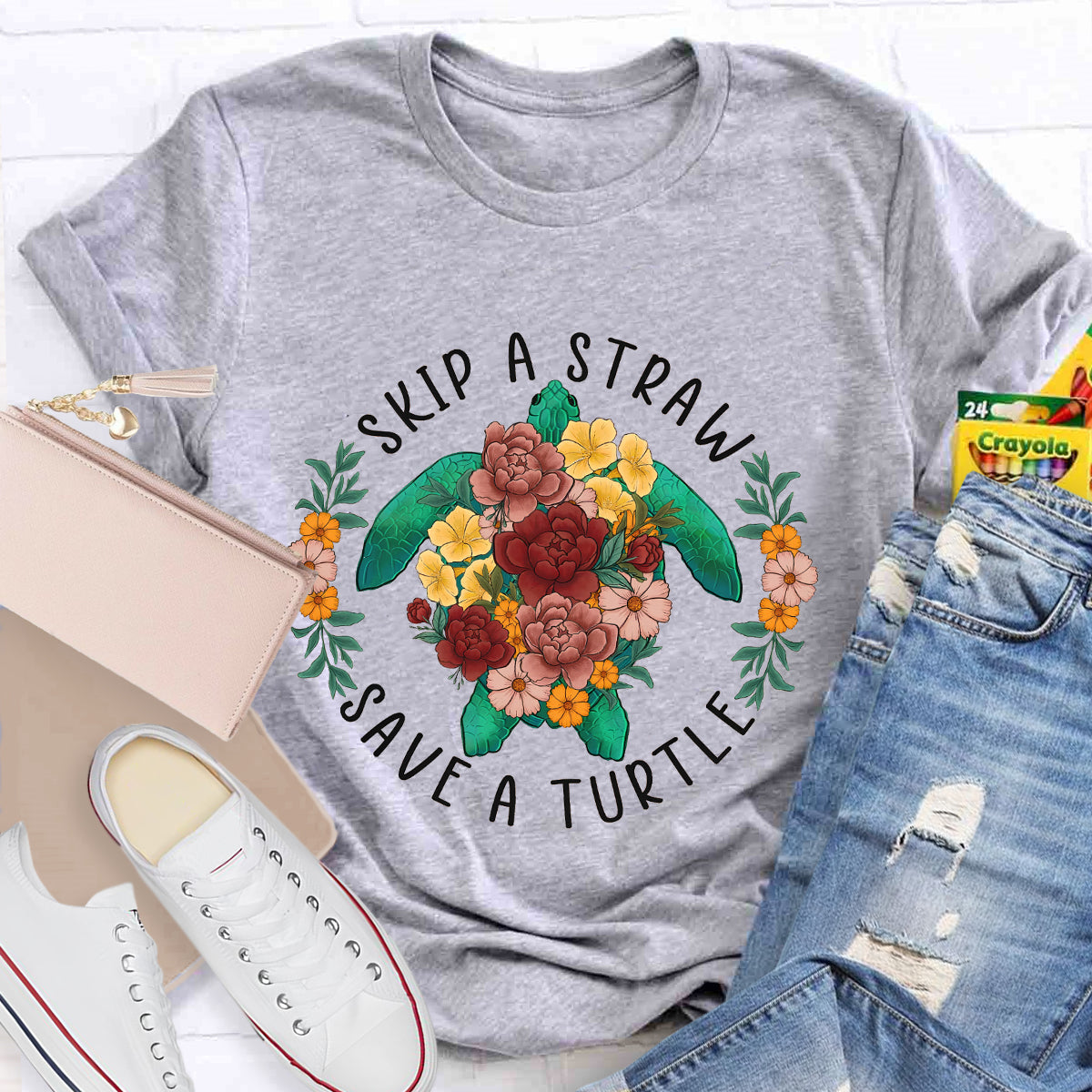 Skip A Straw Save A Turtle T-Shirt