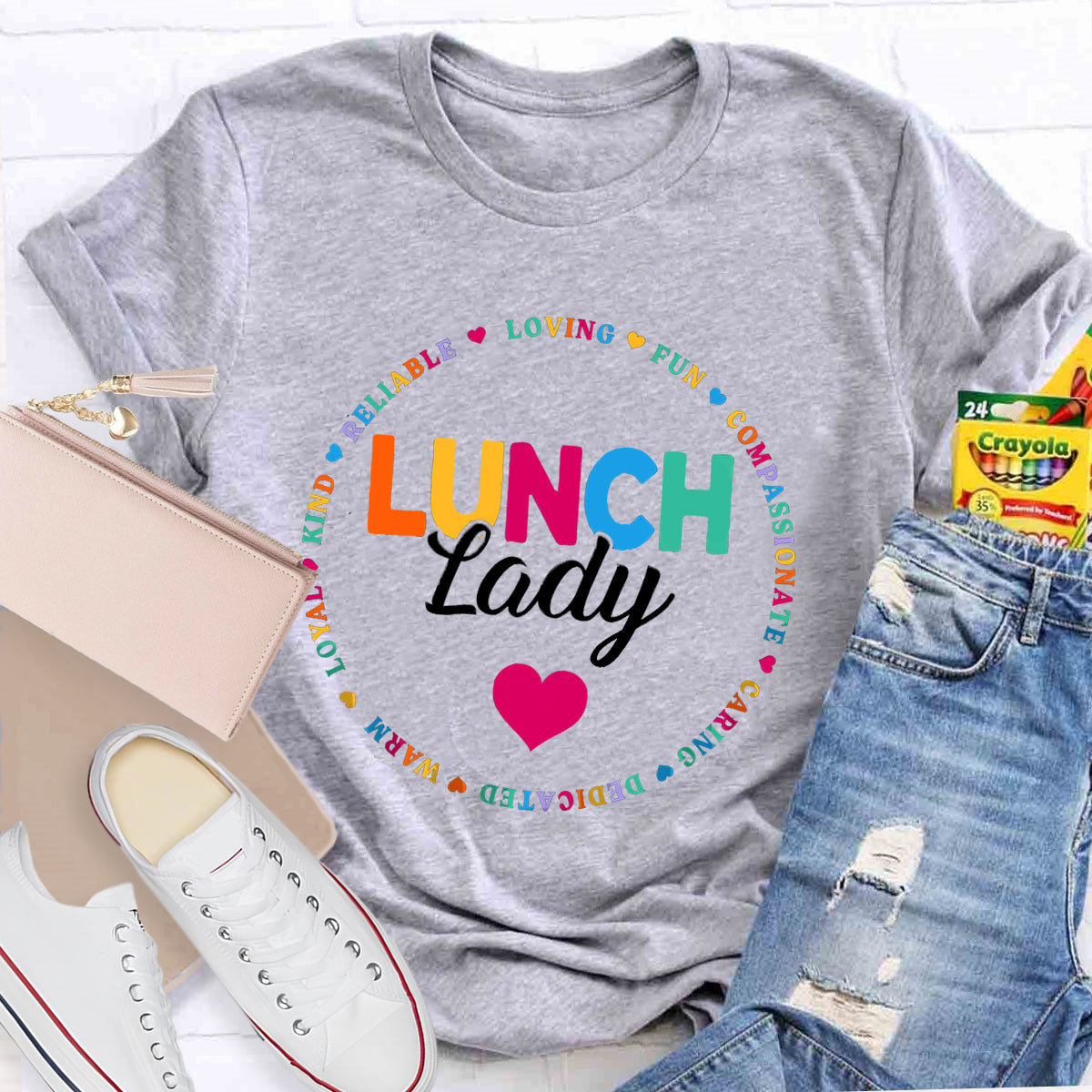 Lunch Lady Warm Heart Teacher T-Shirt