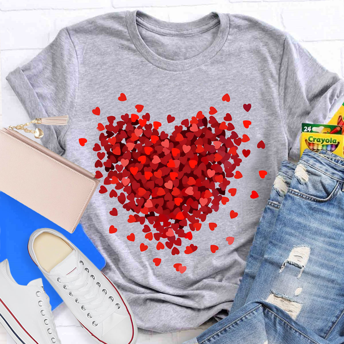 Let Love Fill Your Heart Teacher T-Shirt