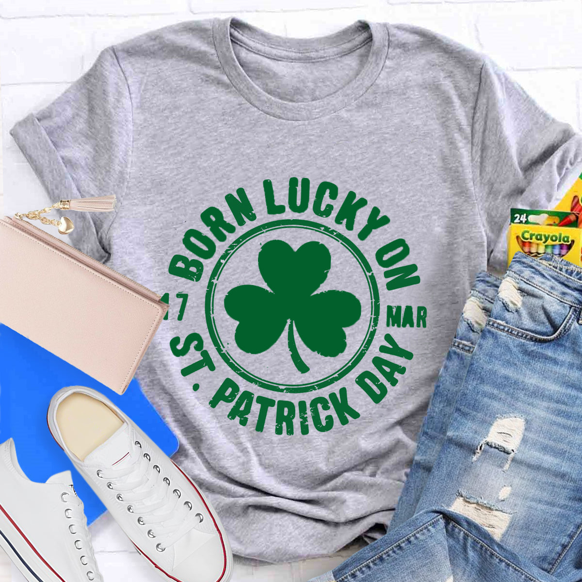 Born Lucky On 3.17 St. Patrick Day T-Shirt