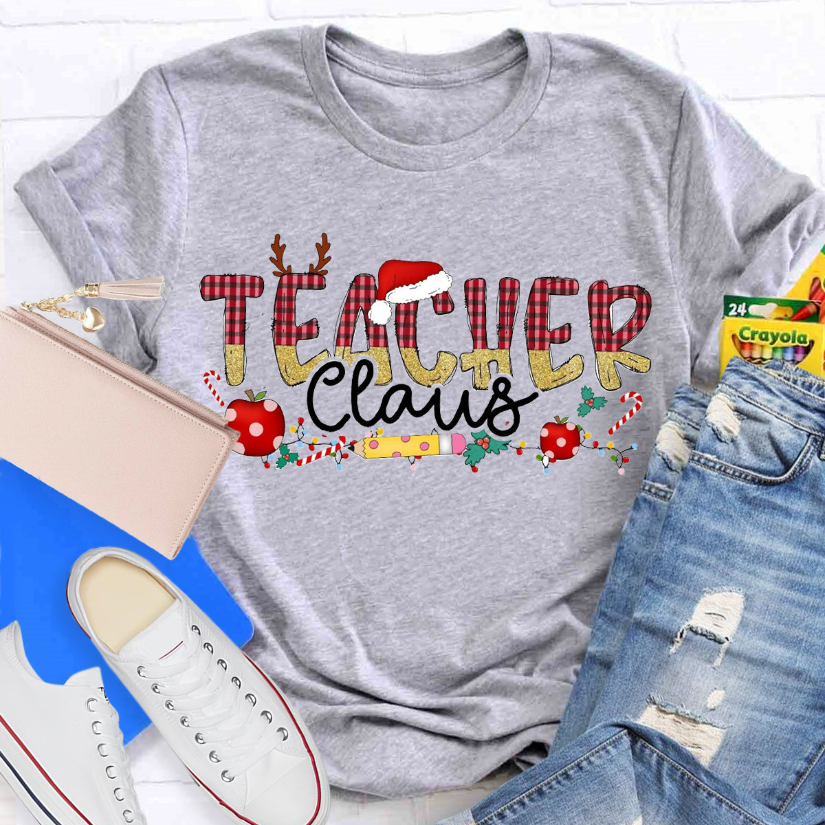 Teacher Claus Santa Hat T-Shirt