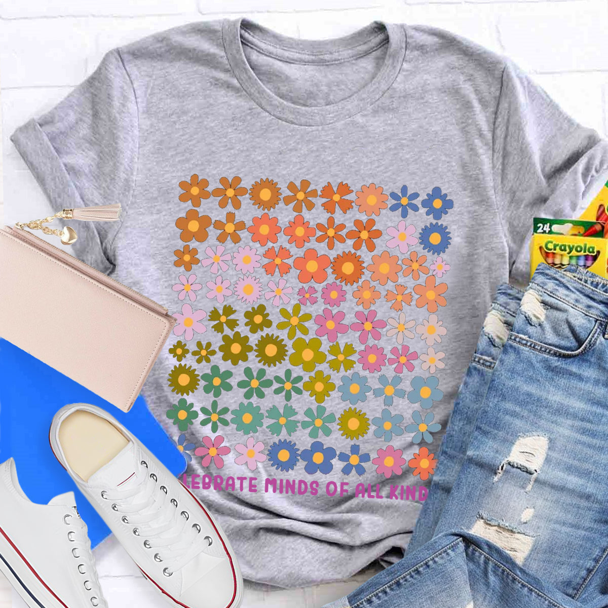 Celebrate Minds of All Kinds Floral T-Shirt